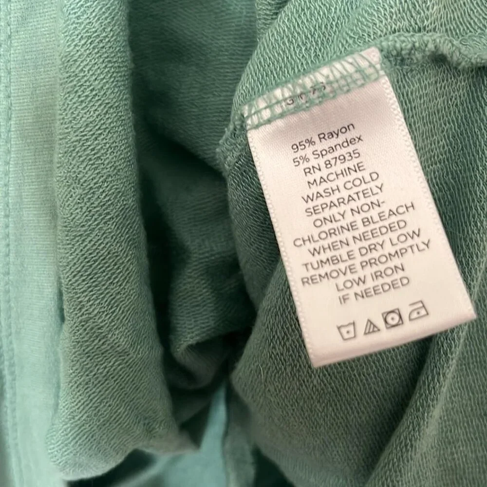 LOGO Full Zip Hooded Jacket SZ Lg Green Long Sleeve Pockets Athleisure Transitio